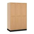 Salsbury Industries 16 in. Wide & 1 Wide & 6 ft. High 18 in. Deep Triple Tier Solid Oak Executive Wood Locker Dark Oak