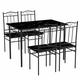 Eggree - Ensemble table à manger 109x 69x 75 cm et 4 chaises - marbre noir et noir - style