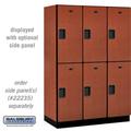 Salsbury Industries 18 in. Wide Double Tier Designer Wood Locker Cherry - 3 x 6 ft. x 21 in.