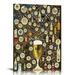 Nawypu Pop Chart | The Very Many Varieties of Beer | Art Poster | Original Beer Infographic Wall Decor for Living Room Bar Man Cave and More