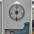 24 Inch Silent Modern Round Decorative Wall Clock, Creative Iron Wall Clock Silent Wall Clock for