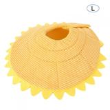 Pet Neck Collar Comfy Cone Sunflower Plush Cover with Hook&Loop for Dog Cat Puppy(L )