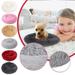 CUSSE Round Plush Pet Bed for Dogs and Cats Fluffy Soft Warm Calm Bed To Sleep In Dog Den White L