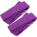 2 Pcs Leg Stretch Strap Gym Supply Inelastic Yoga Band Yoga Strap Elasticity Purple Polyester Cotton Metal