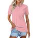 Susanny Womenâ€™s Short Sleeve Polo Shirt Performance Golf Polo Shirt Active Top Tee Shirt Pink XL