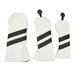 Club Headcover PU Driver Headcover Wood Fairway Hybrid Dustproof Rotatable Label Tag Club Protector for Sports Outdoor White