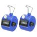 Uxcell Clicker Counter Hand Tally Counter Mechanical 4-Digit Number Click Pitch Counter Blue 2Pack