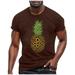 YUHAOTIN Mens Tshirts Cotton Graphic Men s Pineapple Crew Neck T Shirt Men s Top Shirt Style Three Mens Graphic T-Shirts Vintage Baseball Mens Oversized T Shirt Workout