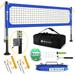 Heavy Duty Volleyball Net Outdoor with Steel Anti-Sag System Adjustable Aluminum Poles Professional Volleyball Nets Set for Backyard and Beach Volleyball and Carrying Bag