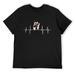 Mens Ballerina Ekg Heartbeat Gift Ballet Dance Shoes Dancer T-Shirt Black Medium