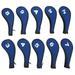 10pcs Golf Iron Head Cover with Number Printing Neoprene Zippered Golf Club Irons Covers Royal Blue Black Zipper