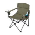 Folding Chair XL Padded Camping Chair with Insulated Cup Holder for Storing Drink Comfortable Outdoor Chair for Beach Pool Green