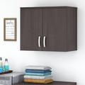 Pemberly Row Engineered Wood Laundry Room Wall Cabinet with Doors in Storm Gray