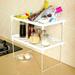 Frogued New Foldable Kitchen Bathroom Holder Organizer Desk Bookshelf Storage Shelf Rack (White M)
