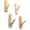 Wood Tree Branch Wall Hooks Wall Mounted Wooden Coat Hooks Rustic Decorative Adhesive Hooks Key Holder Towel Rack Pack of 4 (Width 2.5cm-3cm)