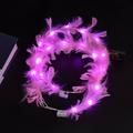 Luminous Feather Headdress Garland Led Luminous Angel Feather Garland Colorful Crepe Paper Light Tapestry 80S Balloons Glow in The Dark Outfits Shirt for Party Light Bulbs for Bedroom Colorful Pillows