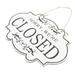 Emblems Fashion Decor Trendy Decor Sign in Wear-resistant Open Closed Sign Vintage Door White Wood Office