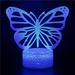 Sueyeuwdi Lamp for Bedroom Desk Lamp Butterfly Led Night Light Colorful 16 Colors Remote Control 3D Desk Lamp Gift Room Decor Home Decor White 23*15*5cm