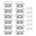 Uxcell 12pcs Brushed Cup Handles with Screw for Drawer Dresser Cupboard Silver