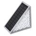 Outoloxit Solar Step Lights 2 Pack Outdoor Stair Lights Warm White Triangles Solar Decks Lights IP67 Auto On Off Decoration Lights for Stair Patio Yard Drivewa White