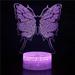 Sueyeuwdi Lamp for Bedroom Desk Lamp Butterfly Led Night Light Colorful 16 Colors Remote Control 3D Desk Lamp Gift Room Decor Home Decor White 22*15*4cm