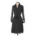 Ann Taylor Casual Dress - Shirtdress Collared Long sleeves: Black Dresses - Women's Size 6