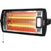Wall-Mounted Electric Infrared Indoor Heater for Garage Backyard Wall Patio Heater Waterproof Black(1500-Watt)