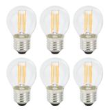 6Pcs Dimmable LED Lamp Bulbs G45 E27 4W Transparent Filament Bulbs for Home Lighting Warm Light 110V