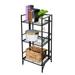 SamyoHome 3 Tier Wire Shelving 13 L x 11 W x 33 H Storage Rack Wire Shelving for Office Living Room Bedroom Black