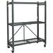 Heavy Duty 3 Tier Metal Shelf Wire Rack Storage Unit Organizer with 3 Inches Wheels for Garage Basement or Laundry Room Pewter.