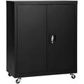 LLBIULife Metal Cabinet with Doors and 4 Adjustable Shelves 70.8-Inch Large Space Lockable Steel Garage Cabinet for Home Office Living Room Pantry Gym Commercial Grey