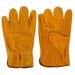 Utility Work Gloves Cowhide Leather Heat Resistant Gloves Protective Working Gloves for Driver Welder Yellow