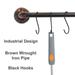 Wall-Mounted Kitchen Pot Rack Bathroom Towel Rack 14 Hooks Brown