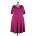 City Chic Casual Dress - A-Line: Purple Solid Dresses - Women's Size 22 Plus