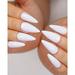 24Pcs Pure White Fake Nails Medium Length Press on Nails Stiletto Almond False Nails Tips Long Acrylic Glossy Stick on Nails Solid Color Full Cover Finger Manicure for Women and Girls (White)