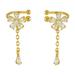 Swarovski gold lovely flower tassel ear bone clip