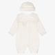 Sarah Louise Boys Baby Ivory Silk Babysuit Set