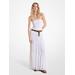 Michael Kors Tiered Smocked Georgette Maxi Dress White XL
