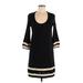 Lilly Pulitzer Casual Dress - Shift Scoop Neck 3/4 sleeves: Black Color Block Dresses - Women's Size Medium