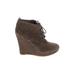 Jessica Simpson Wedges: Brown Print Shoes - Women's Size 8 1/2 - Round Toe