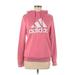 Adidas Pullover Hoodie: Pink Print Tops - Women's Size Medium