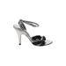 Laundry by Shelli Segal Heels: Silver Print Shoes - Women's Size 8 1/2 - Open Toe