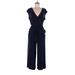 Lauren by Ralph Lauren Jumpsuit V Neck Short sleeves: Blue Print Jumpsuits - Women's Size Medium