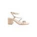 Marc Fisher Heels: Ivory Solid Shoes - Women's Size 6 1/2 - Open Toe