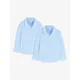 John Lewis Girls' Long Sleeved Open Neck Blouse, Pack of 2, Blue