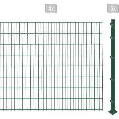 Doppelstabmattenzaun ARVOTEC "ESSENTIAL 163 zum Aufschrauben", grün (dunkelgrün), H:163cm, Stahl, Kunststoff, Zaunelemen