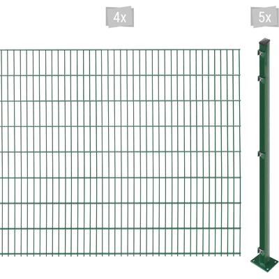 Doppelstabmattenzaun ARVOTEC "EASY 163 zum Aufschrauben", grün (dunkelgrün), H:163cm, Stahl, Kunststoff, Zaunelemente, Z