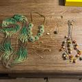 Anthropologie Jewelry | Necklace Set (Anthropologie, J Crew And Boutique Layering Necklaces) | Color: Gold/Green | Size: Os