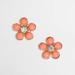 J. Crew Jewelry | J.Crew Crystal Flower Stud Earrings Orange Nwt 22 | Color: Gold/Orange | Size: Os