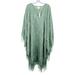 Anthropologie Dresses | Maeve Anthropologie Fringe Shine Caftan Dress One Size Mint Green Deep Vneck New | Color: Green | Size: One Size
